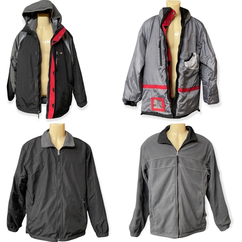 Vintage Cherokee Hooded Windbreaker with Removable & Reversible Fleece Lining‎ M